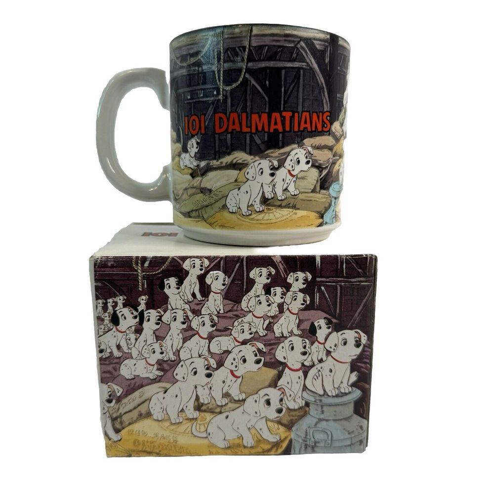 Vintage Disney 101 Dalmatians Coffee Mug / Dalmatian Puppies W/ Original Box